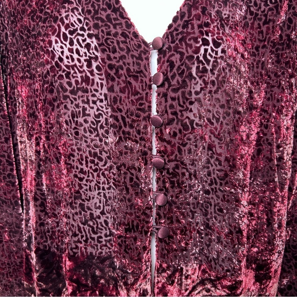 Jan Lindsay silk blend velvet burnout top size medium dark romantic gothic fairy - Picture 6 of 10